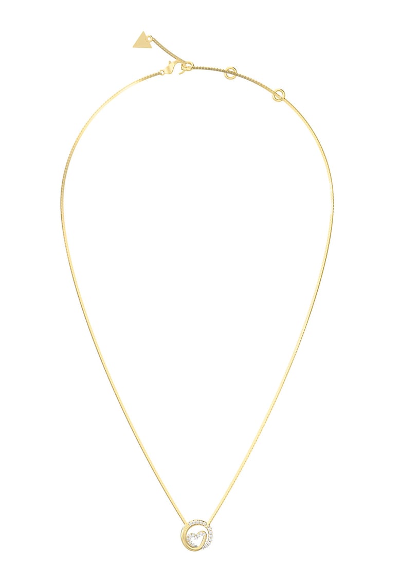 Colier de otel inoxidabil cu pandantiv si cristale