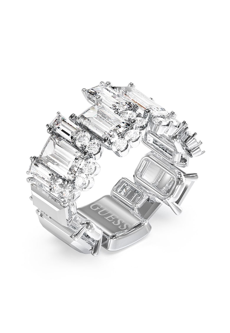Guess Inel de otel inoxidabil cu zirconia - Argintiu