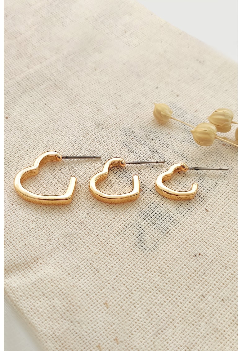 Set de cercei cu inima - 3 piese Set de cercei cu inima - 3 piese