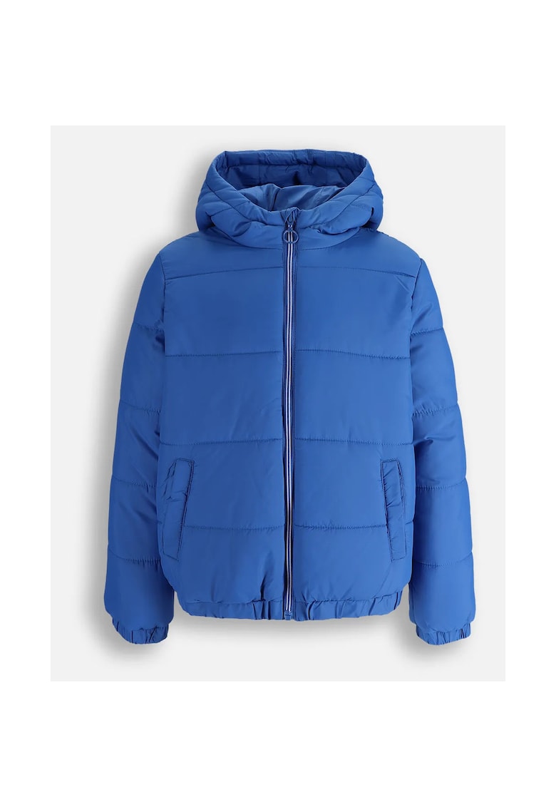 Jacheta de tranzitie copii albastra - impermeabila - cu gluga - poliester