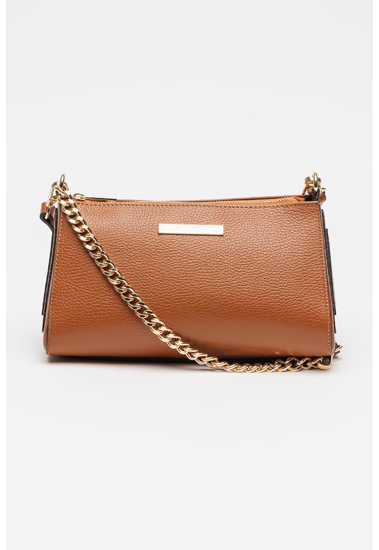 Geanta crossbody din piele - Caramel