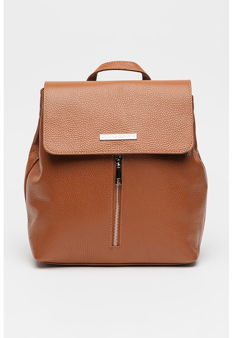 Rucsac din piele cu buzunar exterior