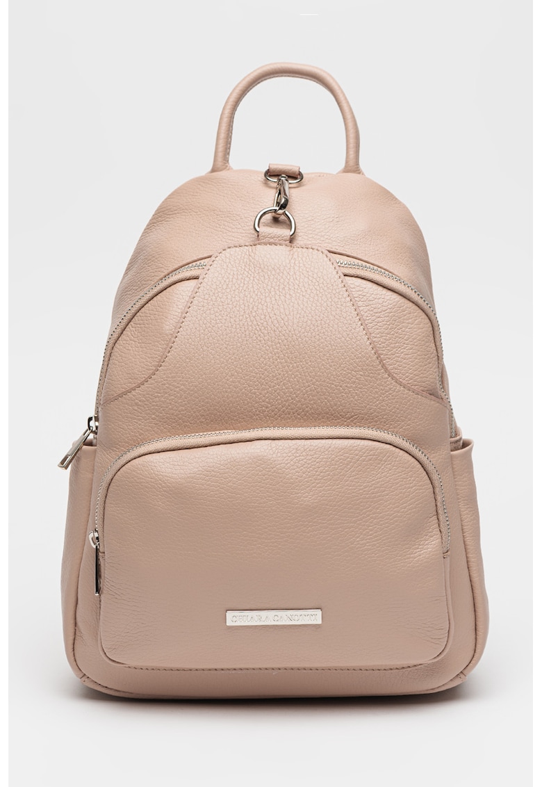 Rucsac din piele cu buzunare exterioare