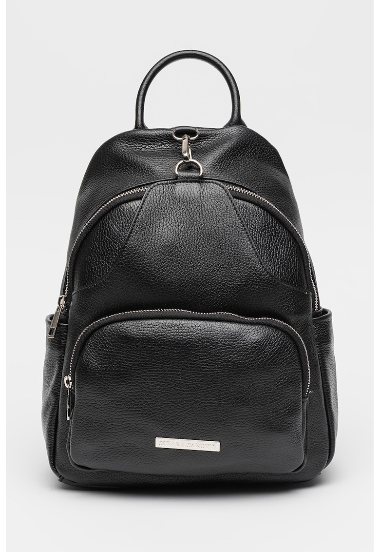 Rucsac din piele cu buzunare exterioare