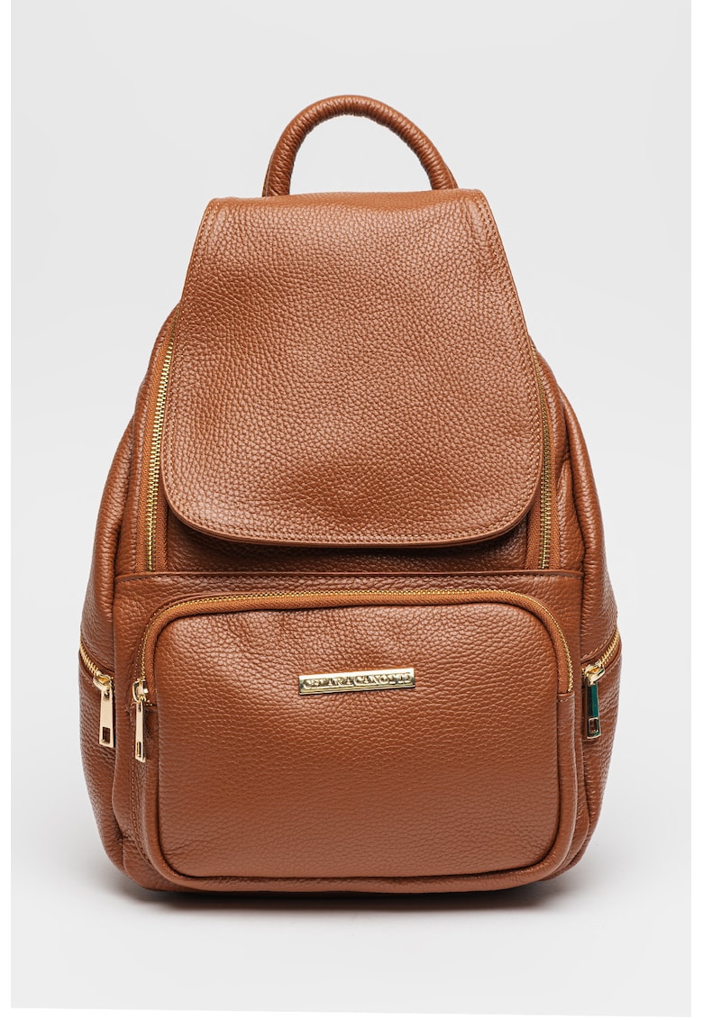 Rucsac din piele cu aspect granulat