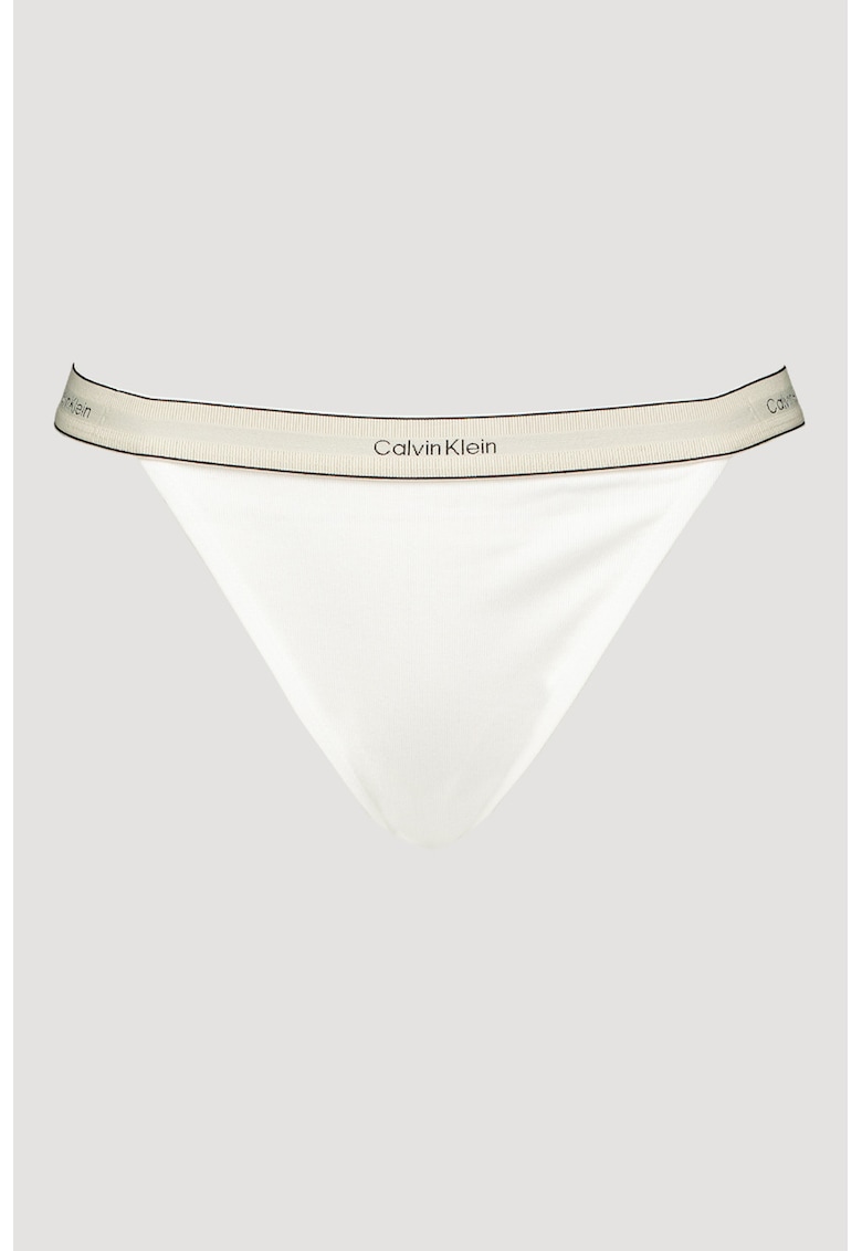 Chiloti brazilieni din bumbac cu banda logo in talie