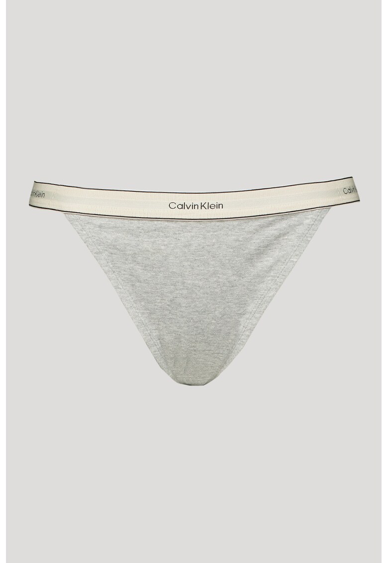 Chiloti brazilieni din bumbac cu banda logo in talie