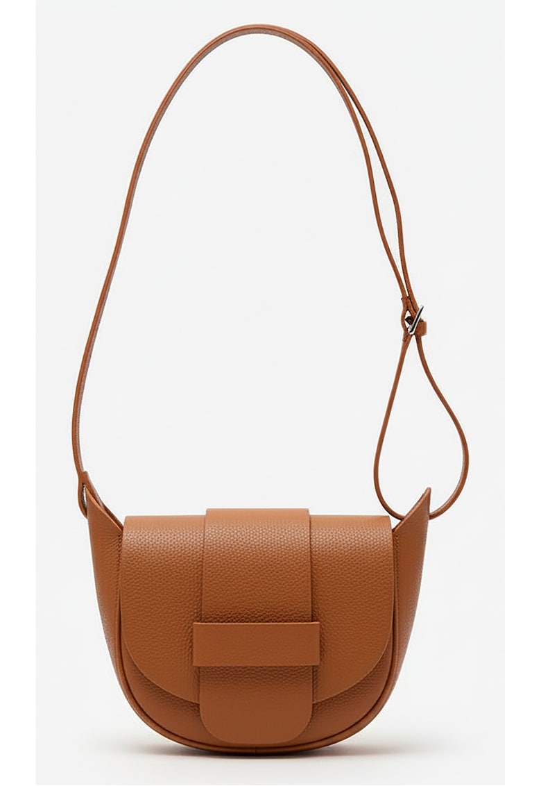 Geanta de umar din piele naturala  model messenger - bej - 16x18x8cm