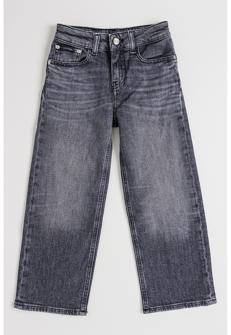 Blugi relaxed fit cu aspect decolorat - Gri inchis