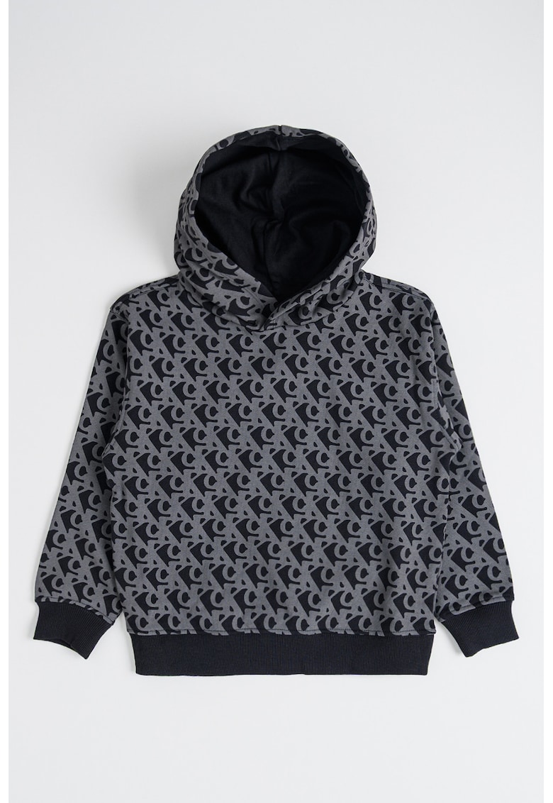 Hanorac cu logo - Negru/Gri inchis