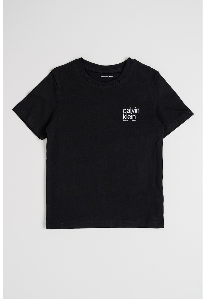 Tricou cu detaliu cu logo pe piept - Negru