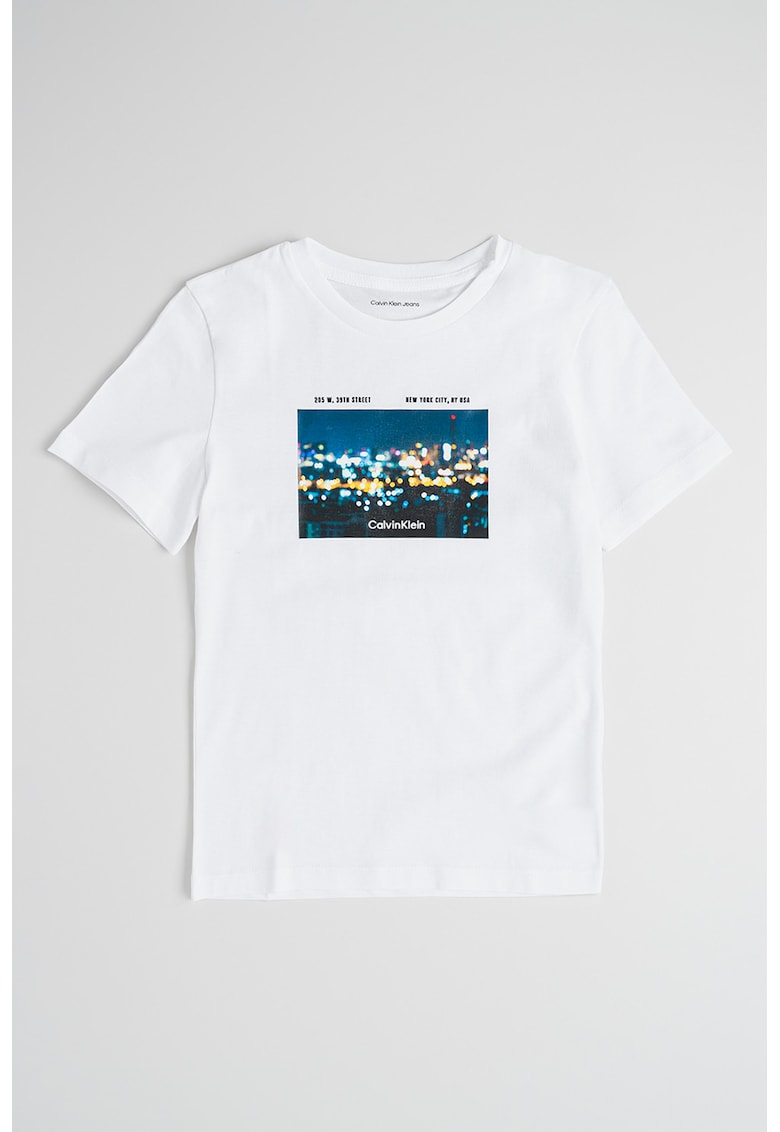 Tricou cu imprimeu foto - Alb