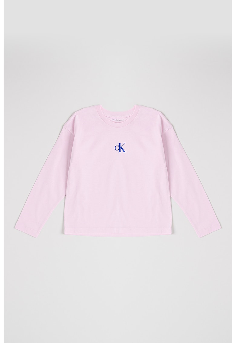 Bluza cu decolteu la baza gatului si detaliu logo