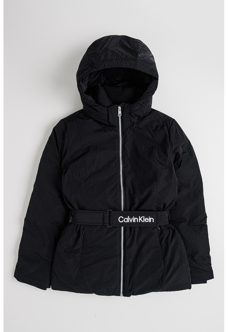 Geaca parka cu gluga si vatelina - Negru