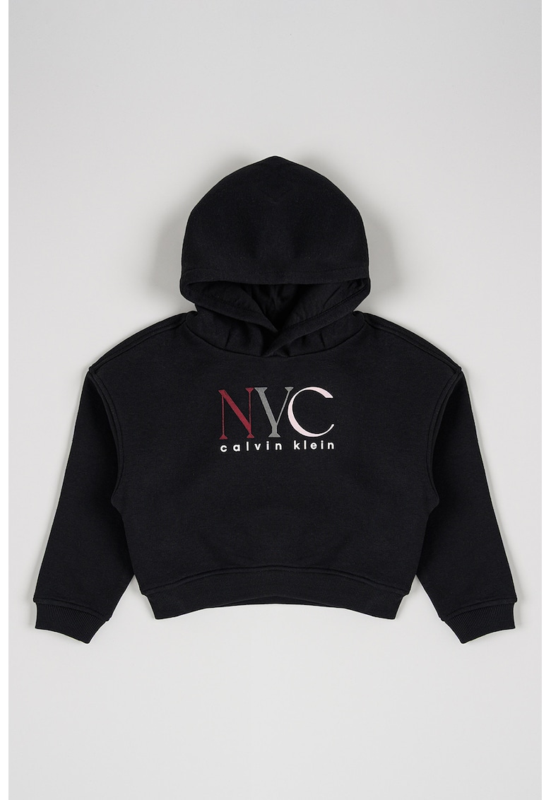 Hanorac cu imprimeu logo pe piept - Negru