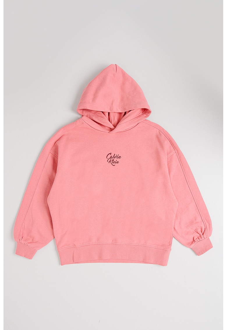 Hanorac cu imprimeu logo discret pe piept - Roz