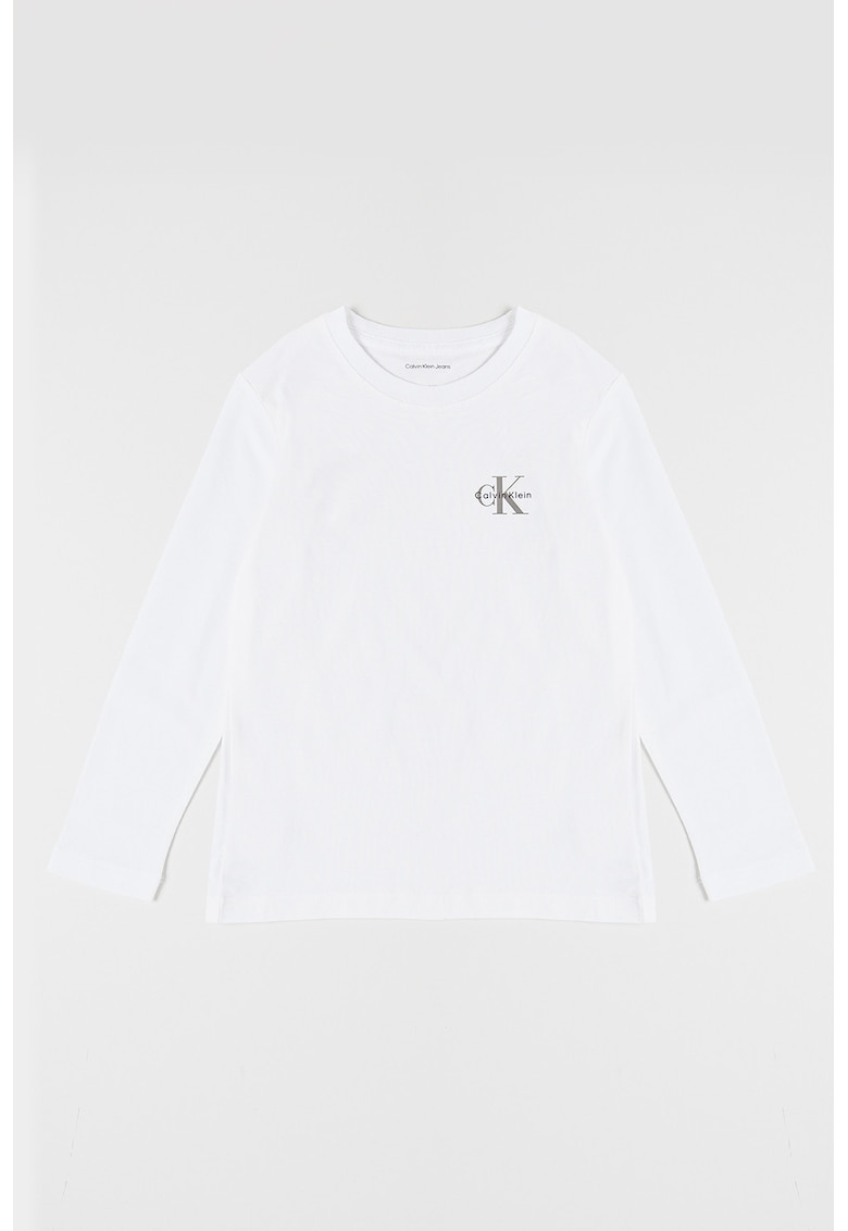 Bluza din bumbac cu detaliu logo - Alb