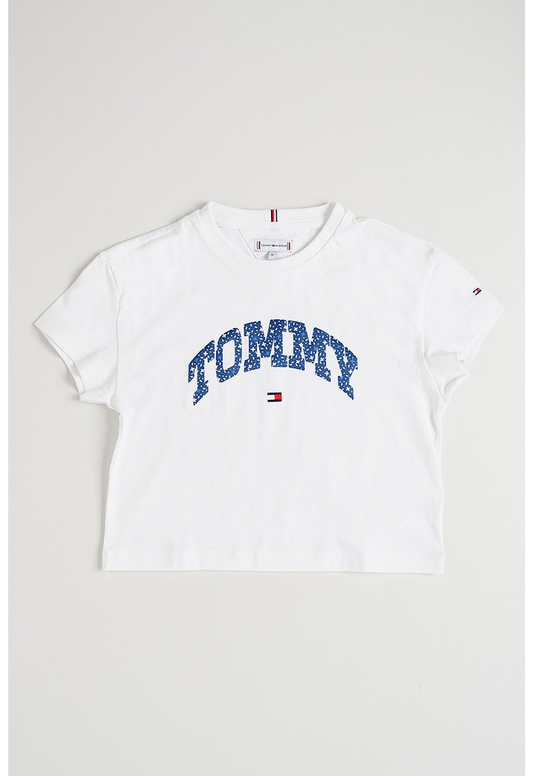 Tricou cu imprimeu logo - Alb/Bleumarin