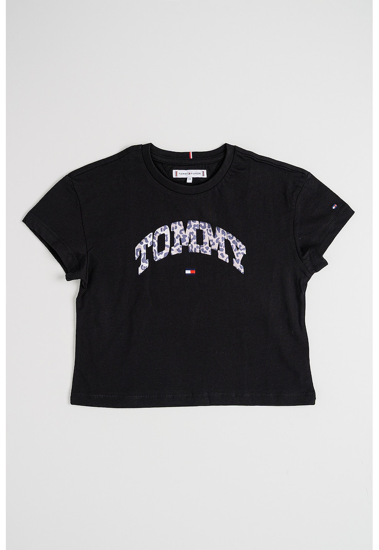 Tricou cu imprimeu logo - Negru/Maro