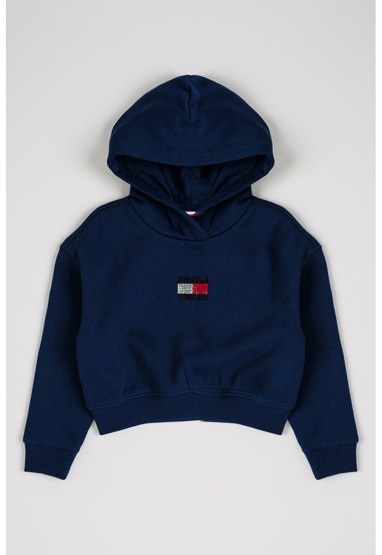 Hanorac din amestec de bumbac cu strasuri