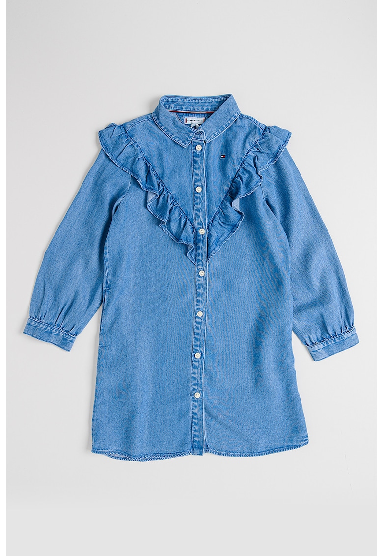 Rochie-camasa din lyocell cu volan