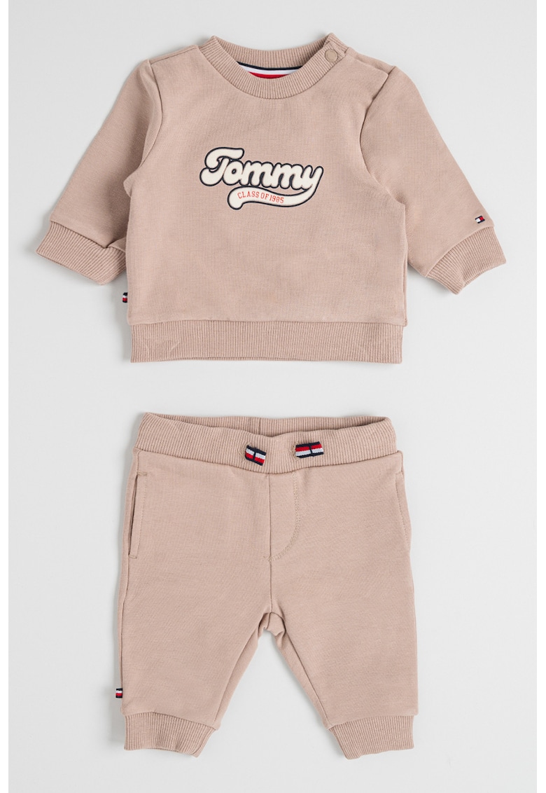 Trening din amestec de bumbac organic cu imprimeu logo Trening din amestec de bumbac organic cu imprimeu logo