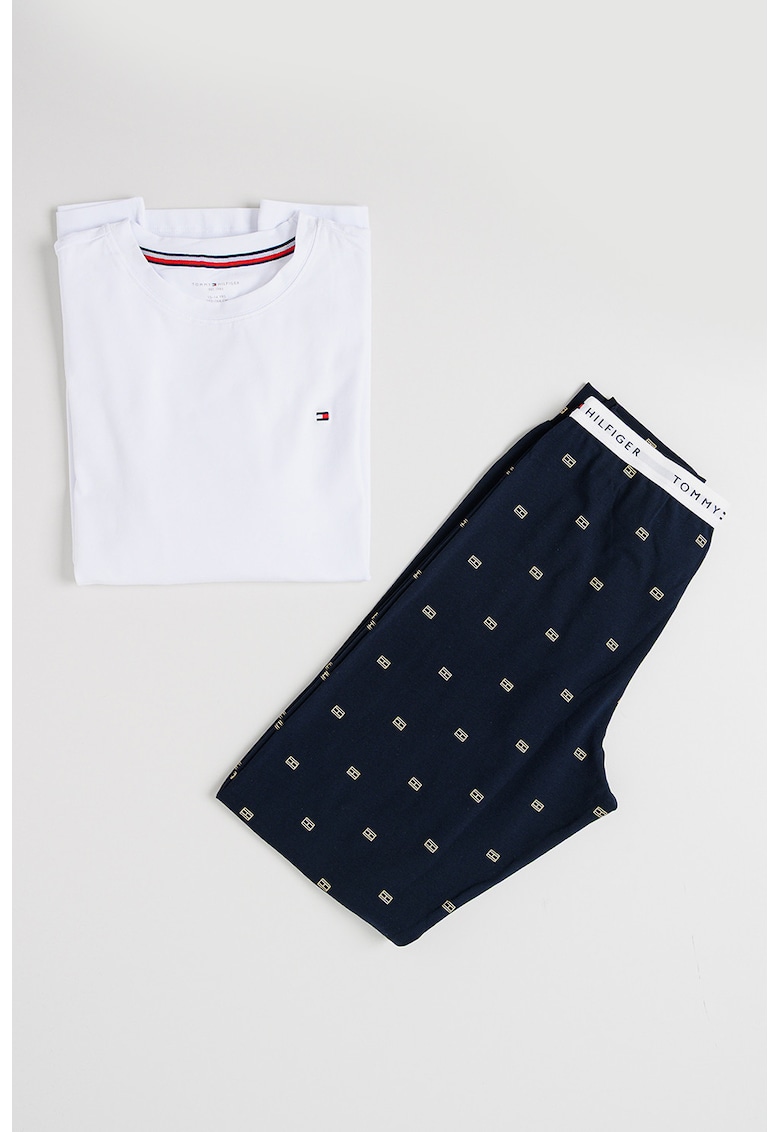 Pijama din amestec de bumbac cu pantaloni lungi