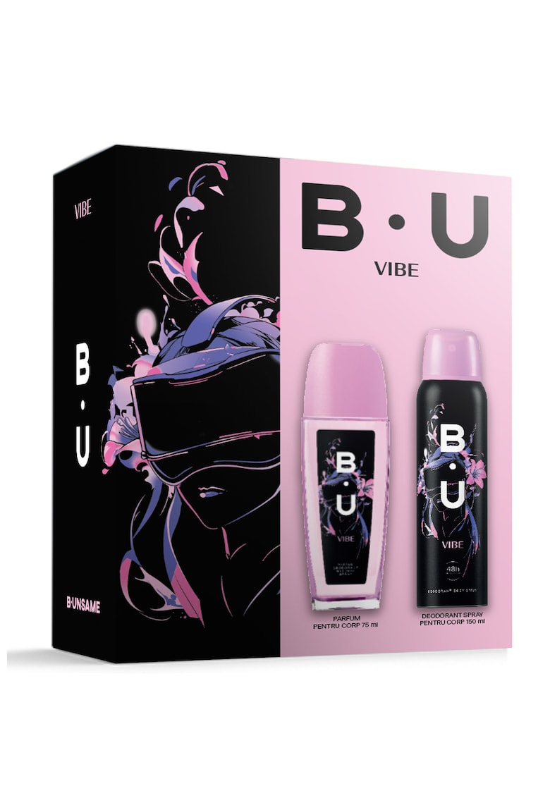 Set cadou B.U Vibe: Parfum pentru corp - 75 ml + Deodorant spray pentru corp - 150 ml