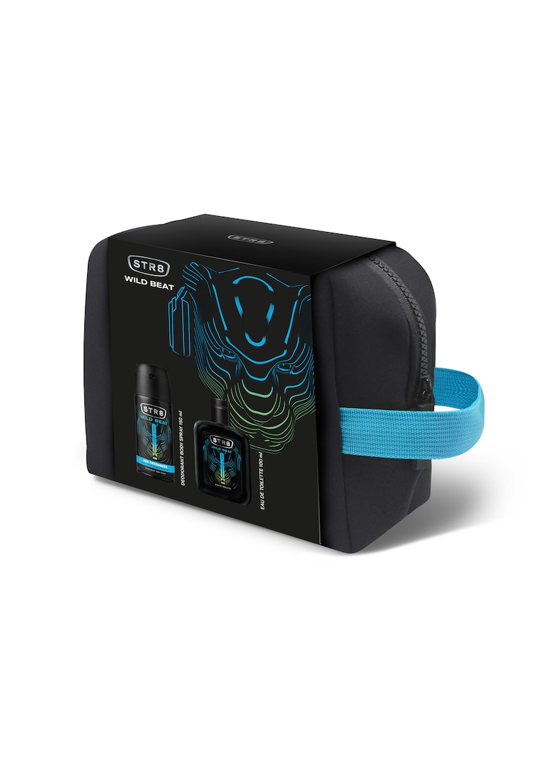 Set cadou Wild Beat: Apa de toaleta - 100 ml + Deodorant spray pentru corp - 150 ml + Borseta cadou