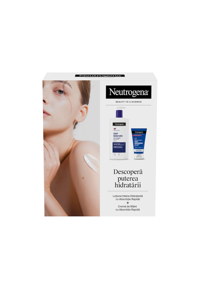Set cadou : Lotiune de corp intens hidratanta cu absorbtie rapida - 400 ml + Crema de maini cu absorbtie rapida - 75 ml