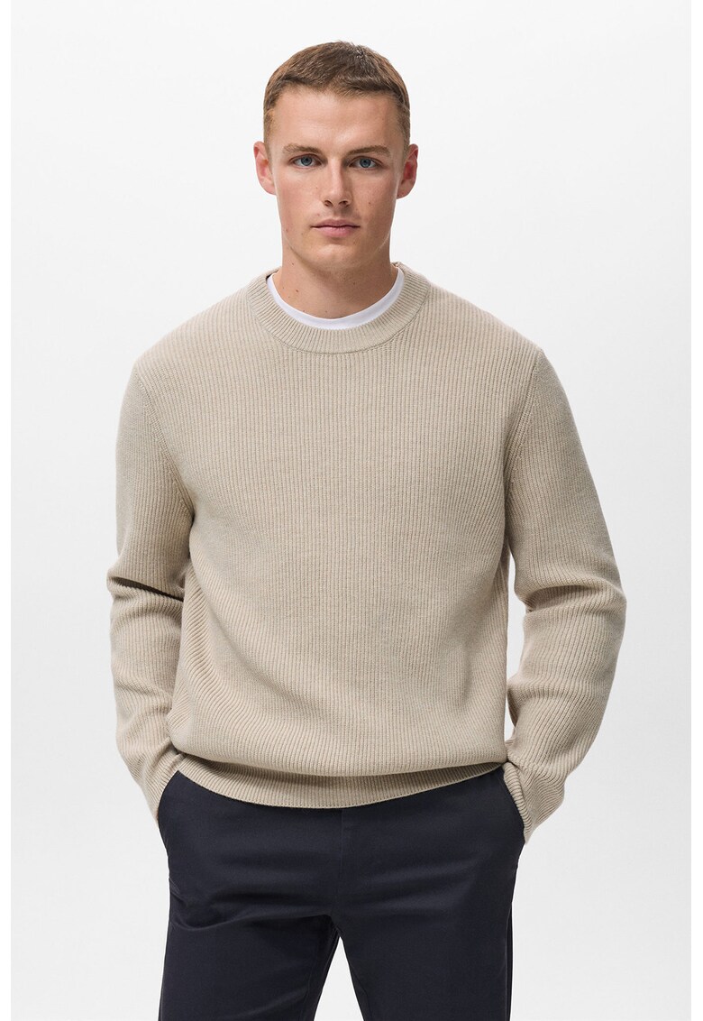 Pulover tricotat din amestec de lana