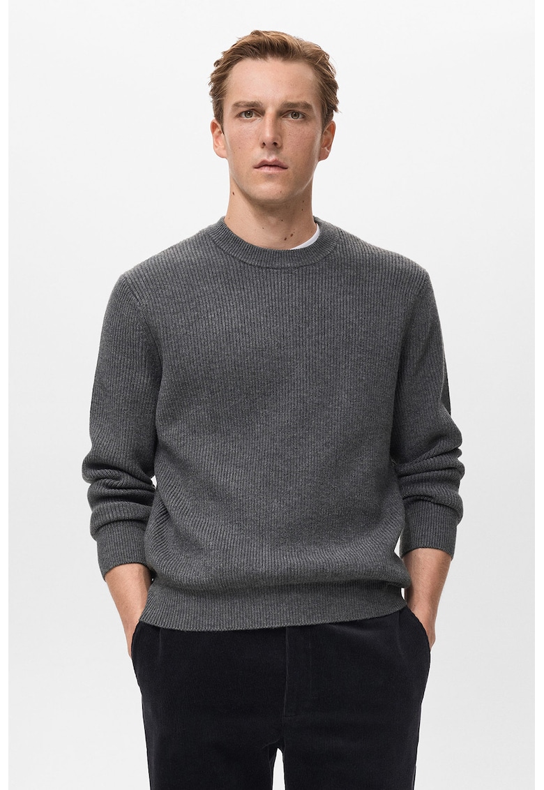 Pulover tricotat din amestec de lana