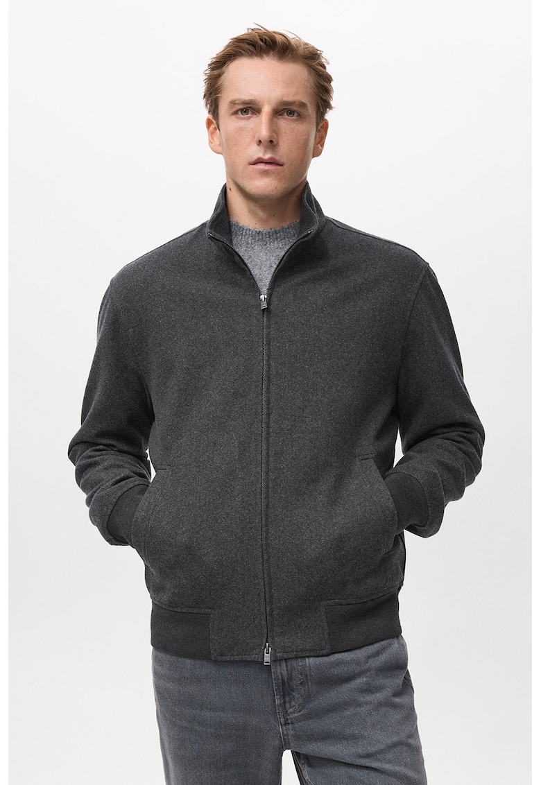 Bluza de trening cu buzunare laterale si fermoar