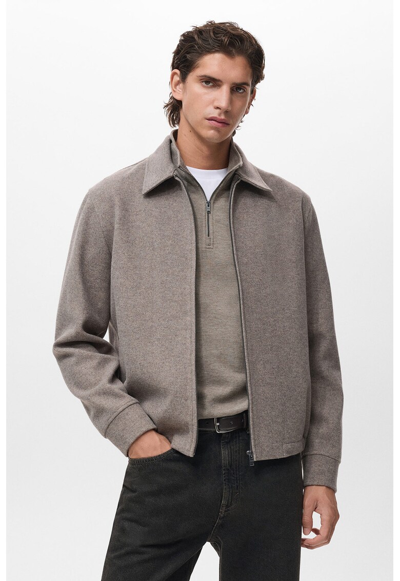 Jacheta-camasa cu maneci cazute - Grej