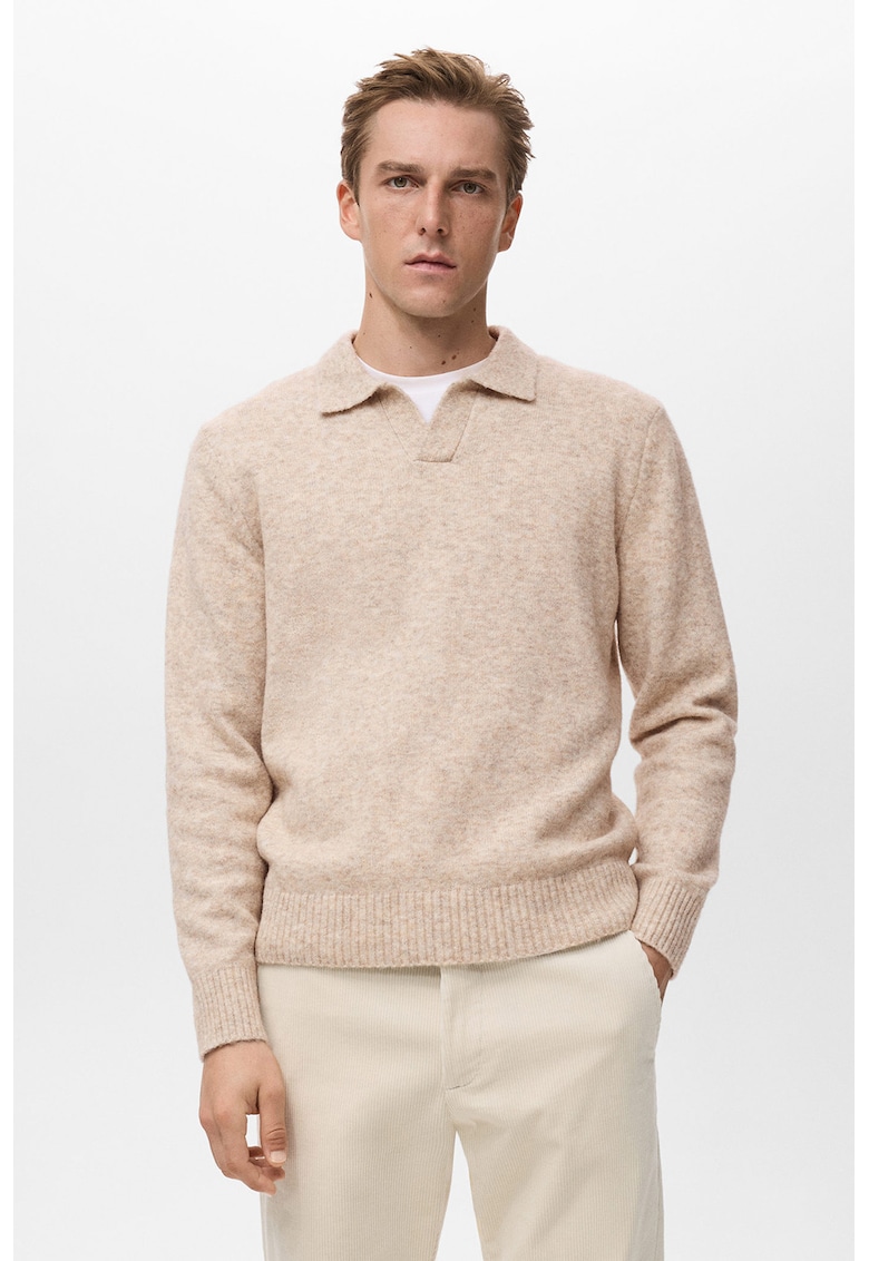 Pulover polo din amestec de lana