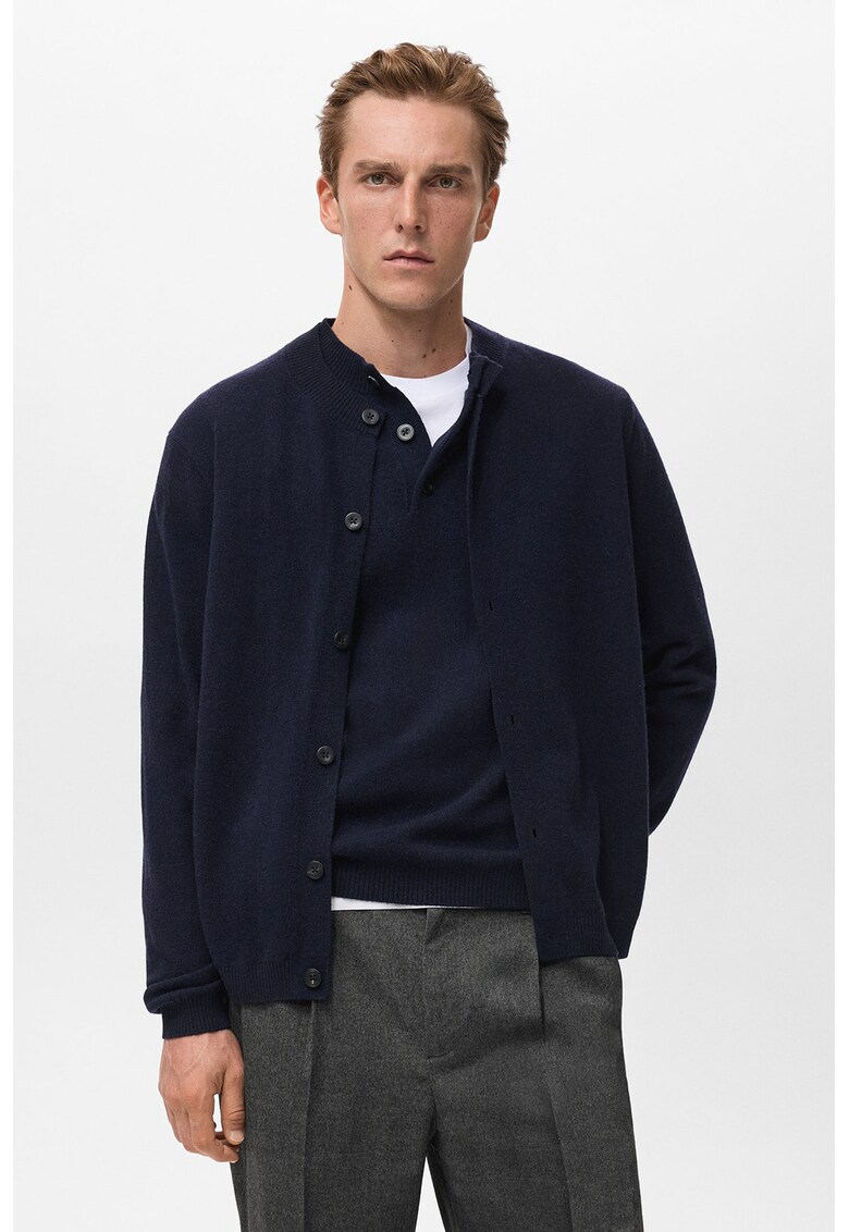 Cardigan regular-fit din lana - Albastru ultramarin