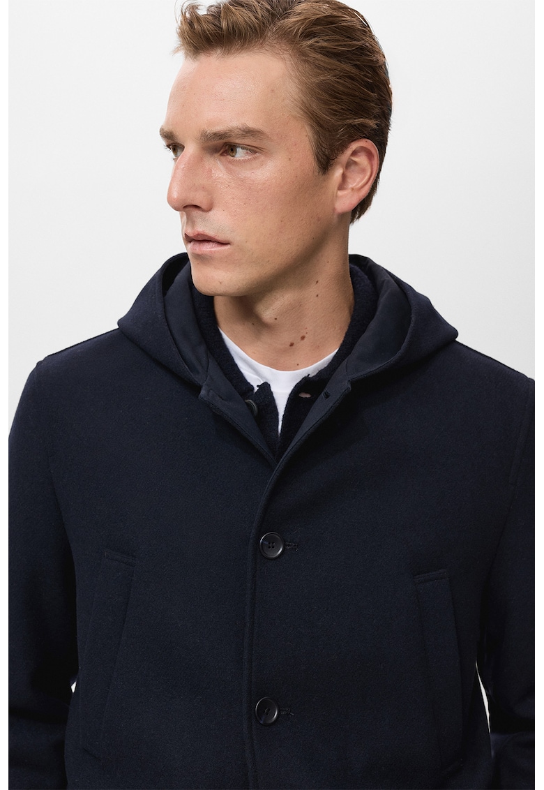 Palton cu nasturi si gluga