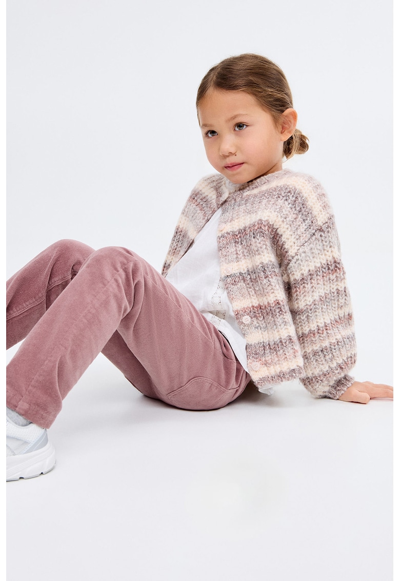 Pantaloni regular-fit cu talie elastica - Roz prafuit