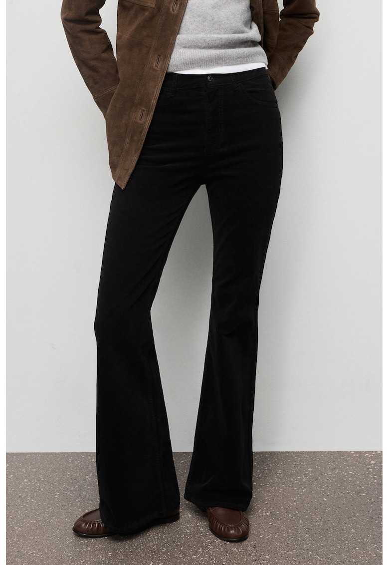 Blugi bootcut cu talie medie - Negru