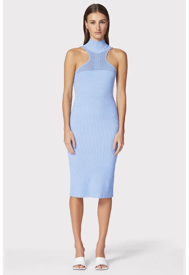 Rochie midi din tricot elastic - cu spate decupat