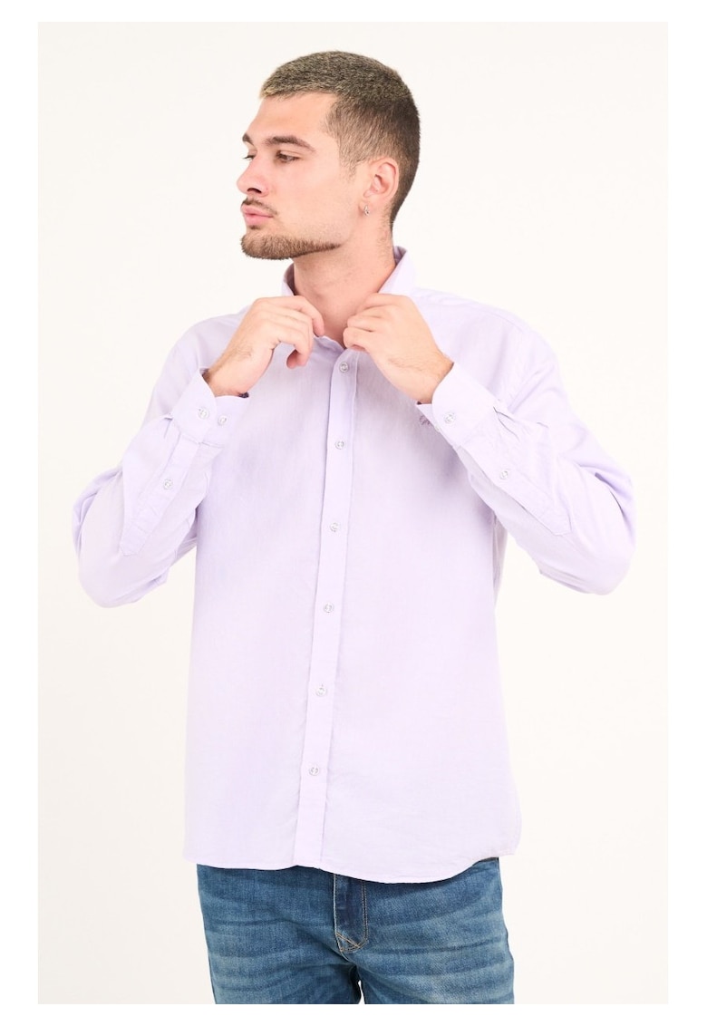 - Camasa barbat cu maneca lunga ( Material: Bumbac - LIGHT PURPLE - Mov