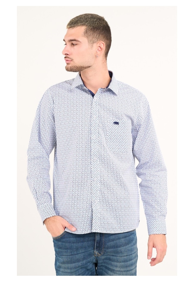 Camasa din bumbac cu model - Albastru