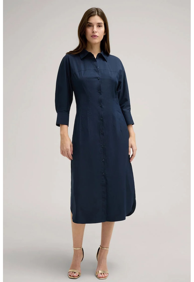 Rochie-camasa midi cu maneca trei sferturi Rochie-camasa midi cu maneca trei sferturi