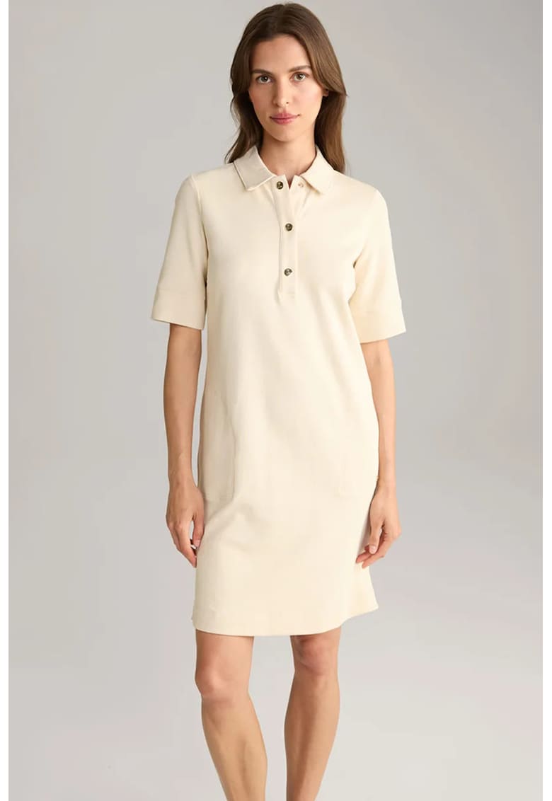 Rochie cu guler polo si buzunare frontale