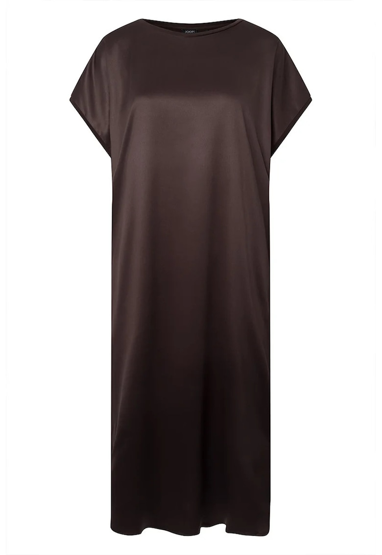 Rochie midi satinata cu maneci scurte