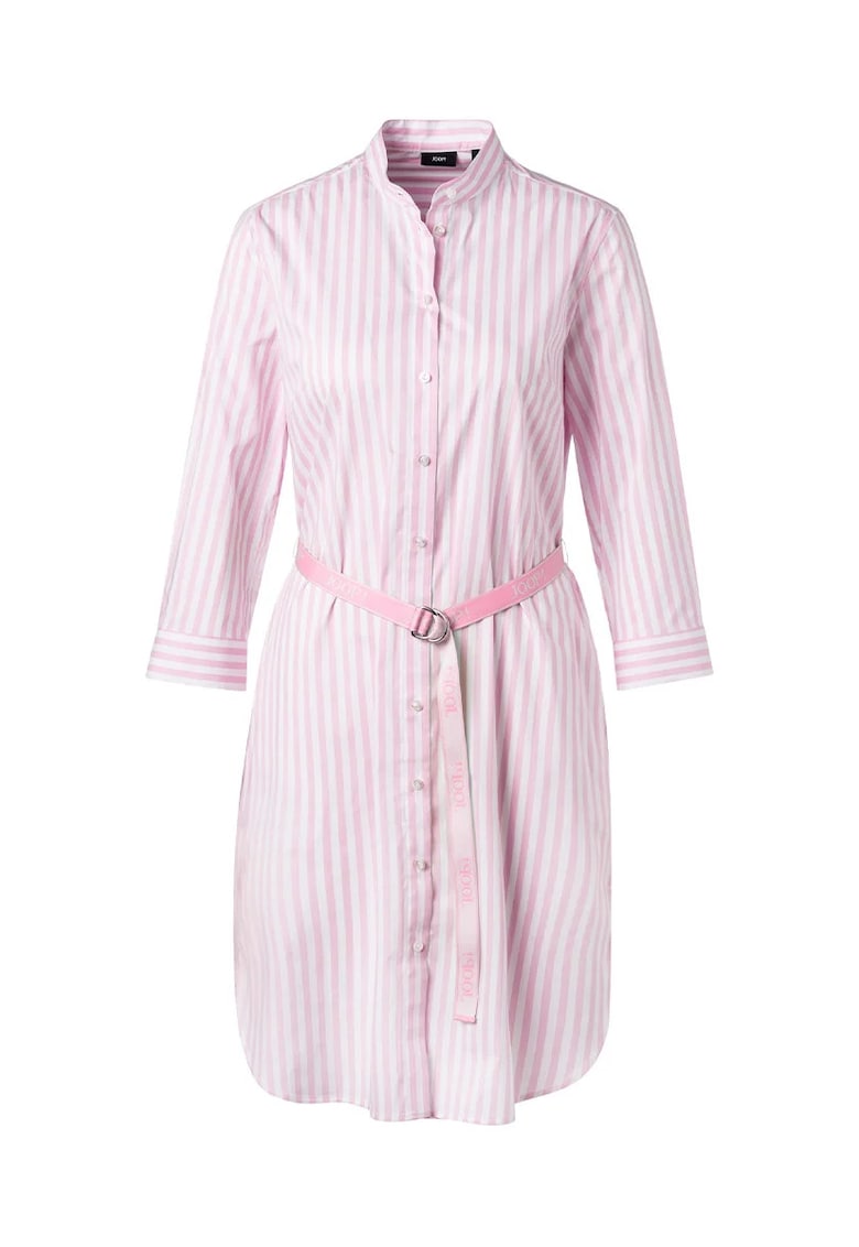 Rochie midi cu imprimeu in dungi si curea in talie Rochie midi cu imprimeu in dungi si curea in talie