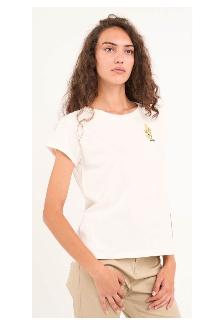 - Tricou dama cu maneca scurta si imprimeu grafic ( Material: Bumbac - STAR WHITE
