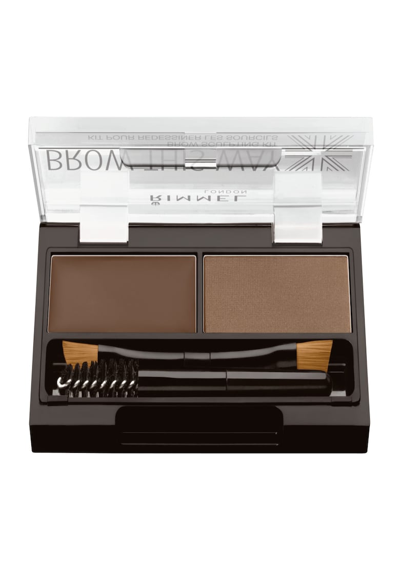 Kit pentru sprancene London Brow This Way 002 Medium Brown - 2.4 g