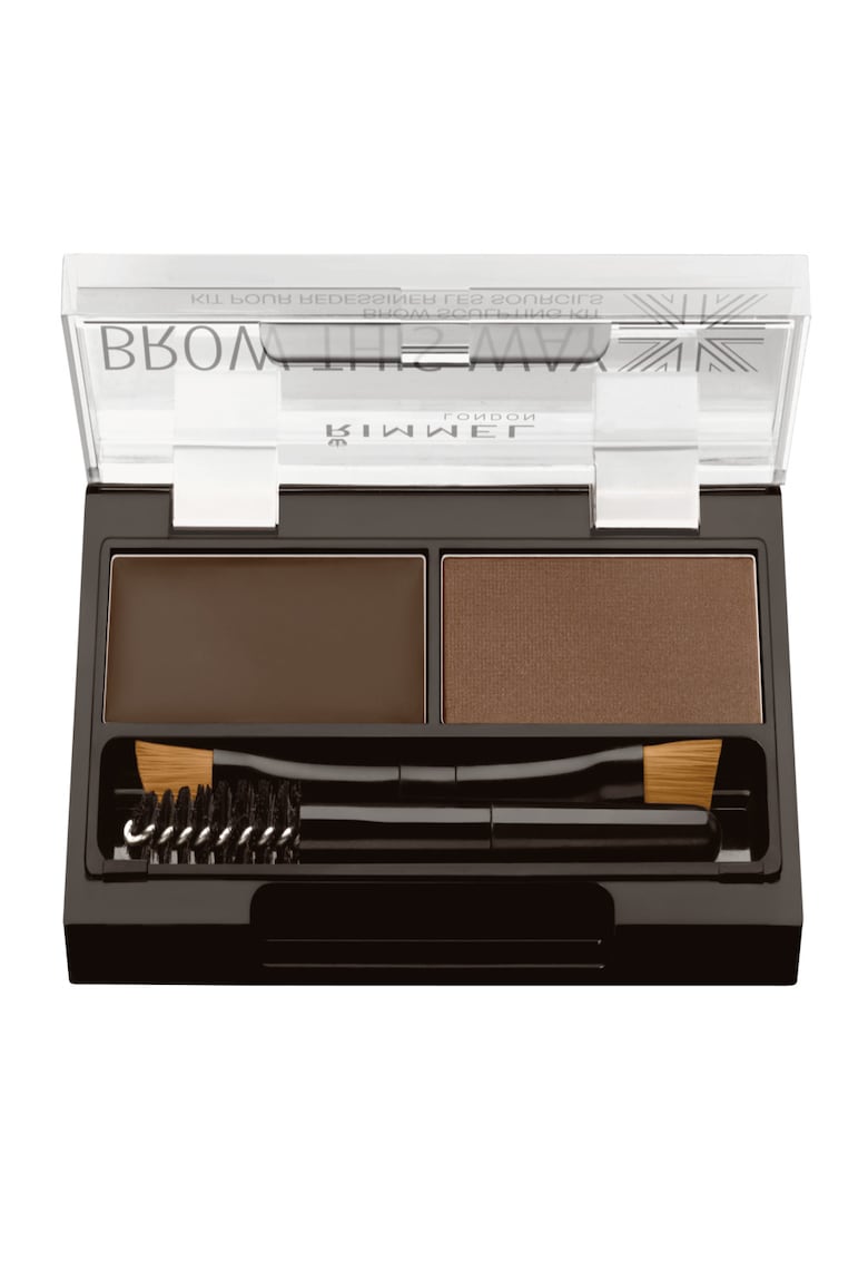 Kit pentru sprancene London Brow This Way 003 Dark Brown - 2.4 g