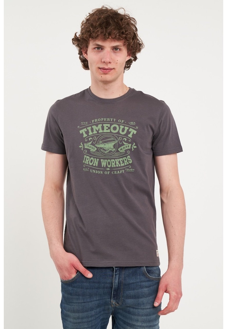 - Tricou barbat cu maneca scurta si detalii grafice ( Material: Bumbac - MAGNET